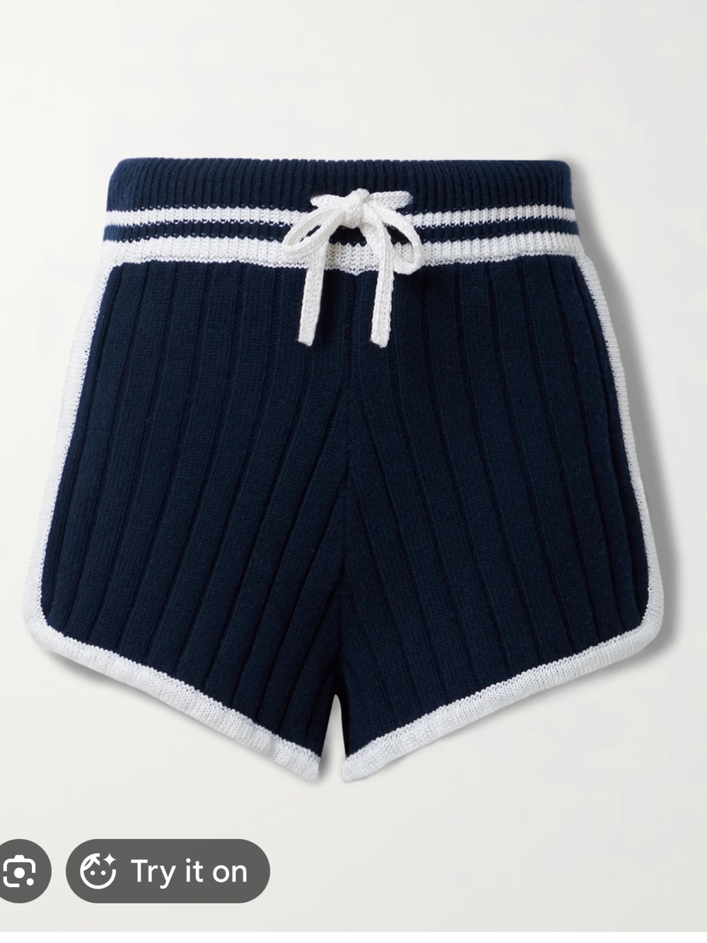 RAG & BONE Navy and White Knit Shorts size S